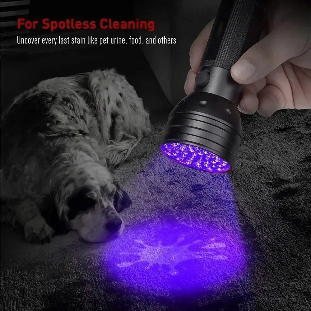 9/12/21LED UV Flashlight Portable Pet Urine Stain Money Detection Torch Blacklight Emergency Waterproof Ultraviolet Flashlight