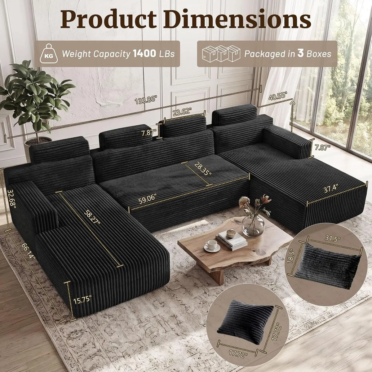 High Back Upholstered Couch