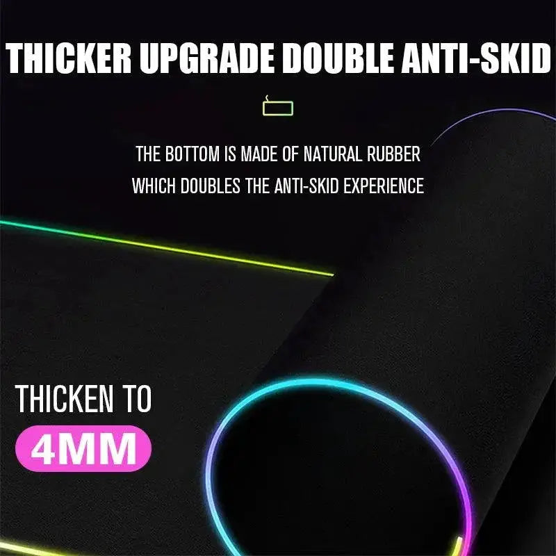 Luminous RGB Gaming Mouse Pad With LED Lights For Setup