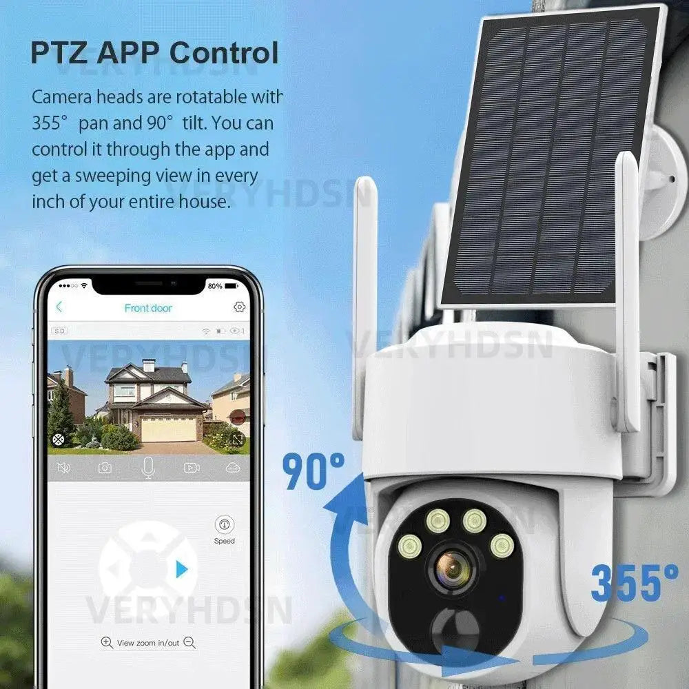 Solar Surveillance Camera Weatherproof WiFi Night Vision