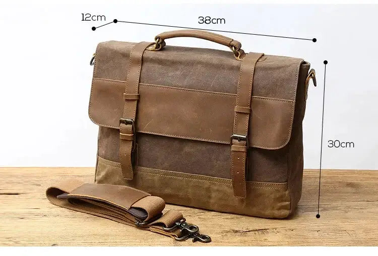 Ruil Retro Crazy Horse Leather Laptop Briefcase For Men - OurLum.com