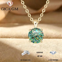 Moissanite Pendant Necklace in Sterling Silver Exquisite NBNJF