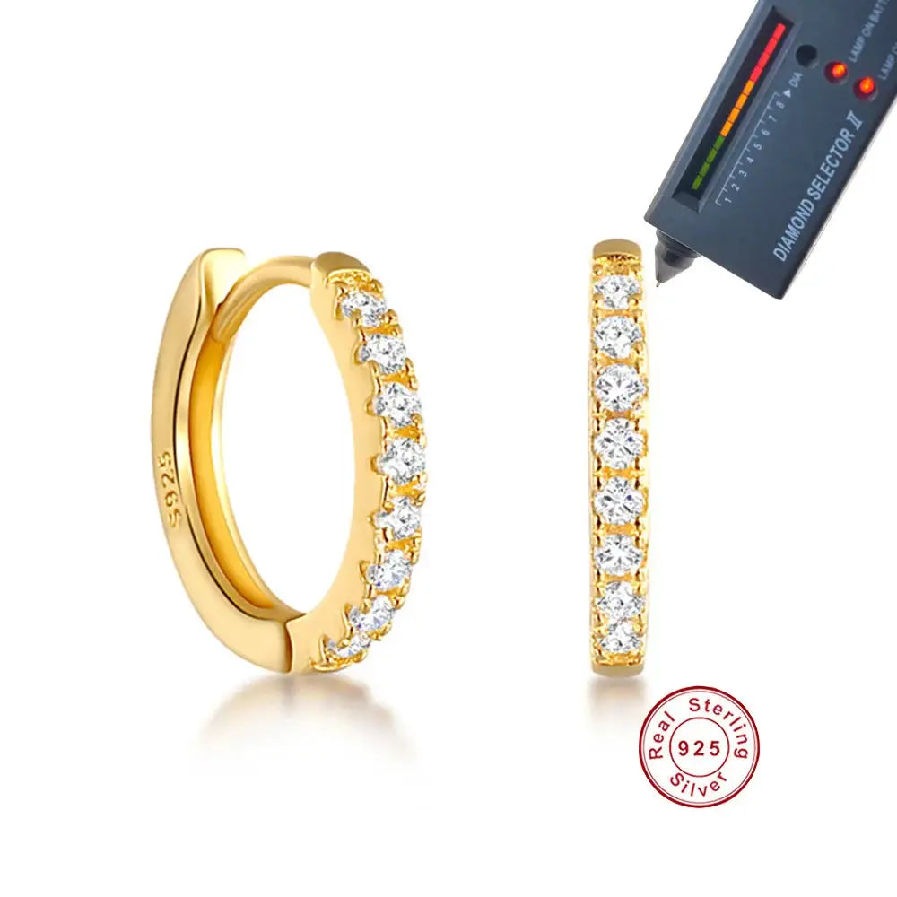Moissanite Earrings in Sterling Silver Fashion — product view 5