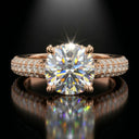 Round Moissanite Ring in Sterling Silver Carat