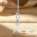 Moissanite Pendant Necklace in Sterling Silver Adjustable