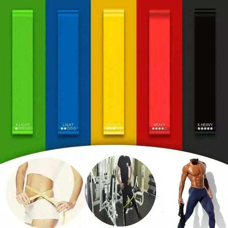 5 Piece Colorful TPE Resistance Bands Set For Home Fitness