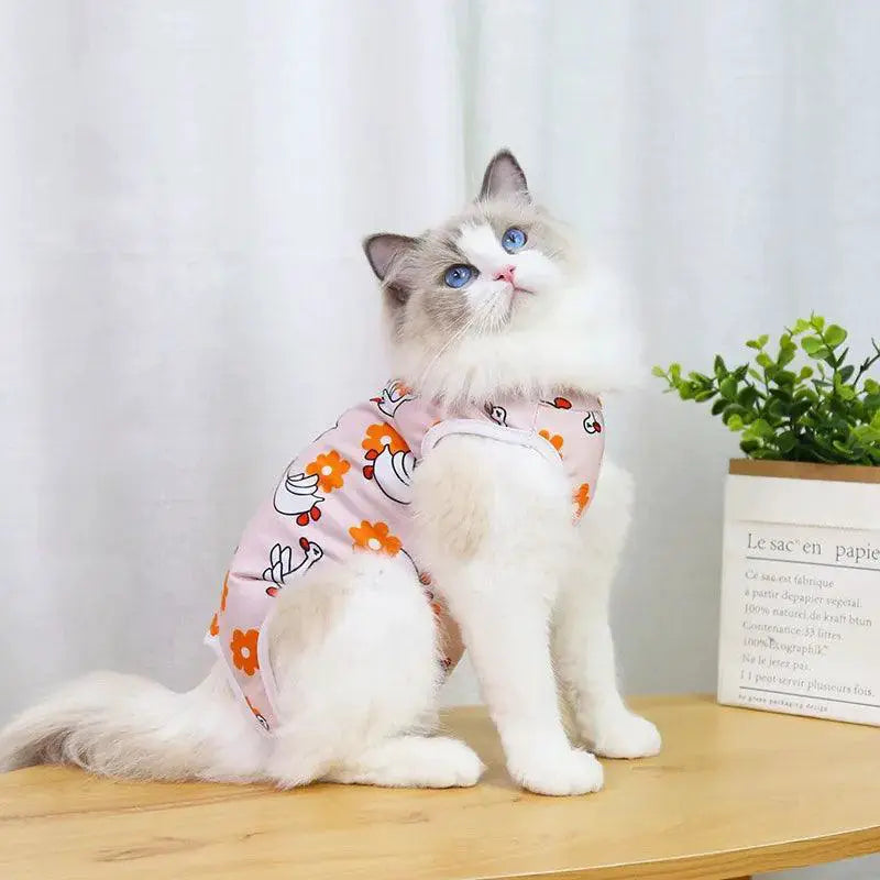 Cat Recovery Jumpsuit After Surgery Anti Lick Pet Clothes