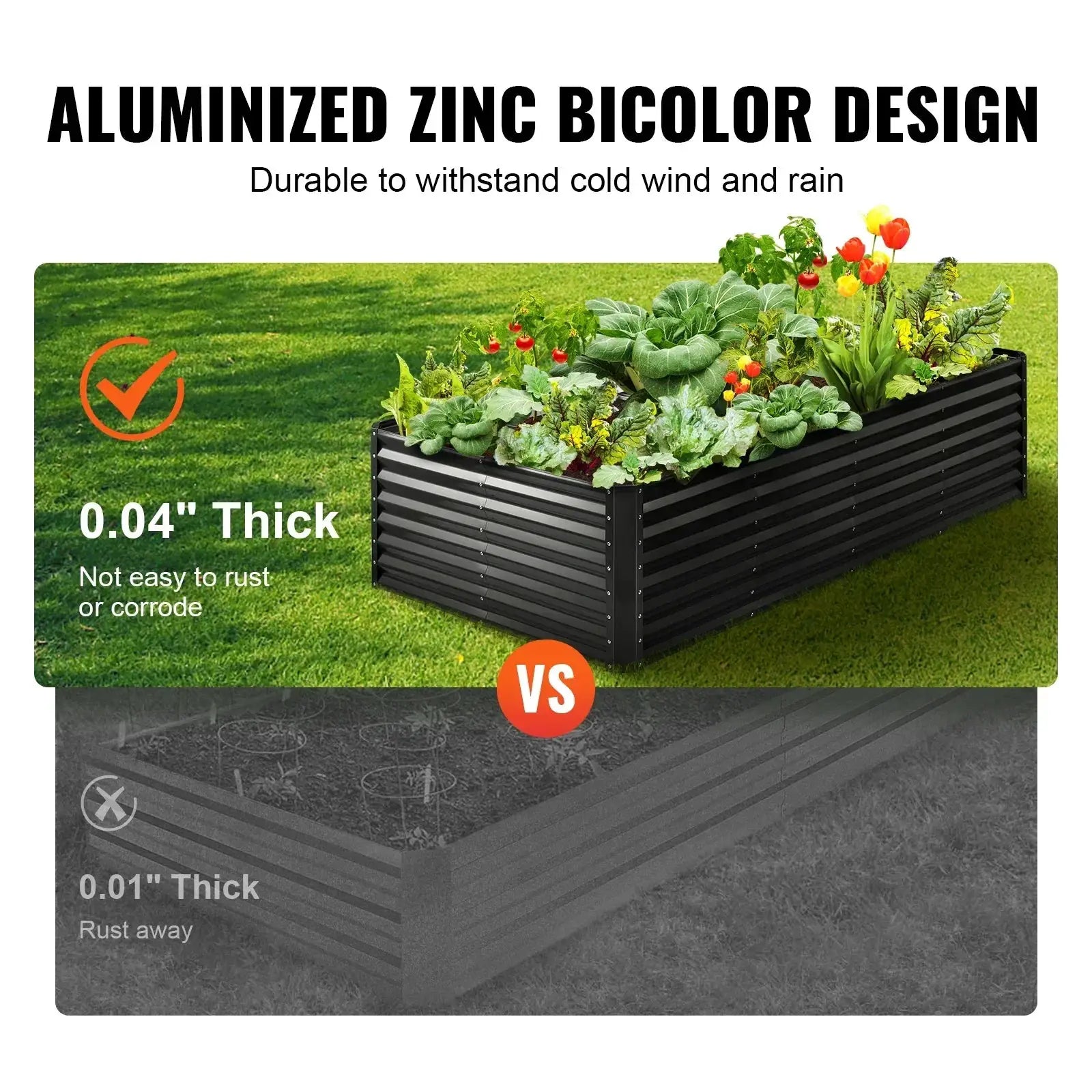 VEVOR Raised Garden Bed Kit Large Metal Planter Box Outdoor