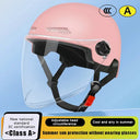 Adult's Half Helmet With Goggles for Motorbike & Bicycle- Cartoon Design, 3C Certified for Men and Women.