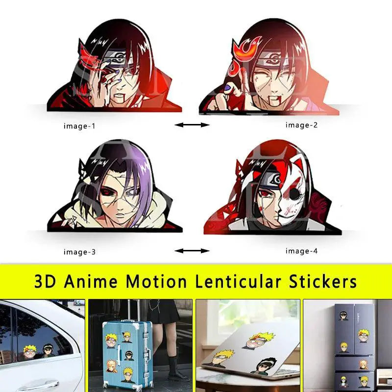 Naruto 3D Motion Lenticular Waterproof Stickers Set