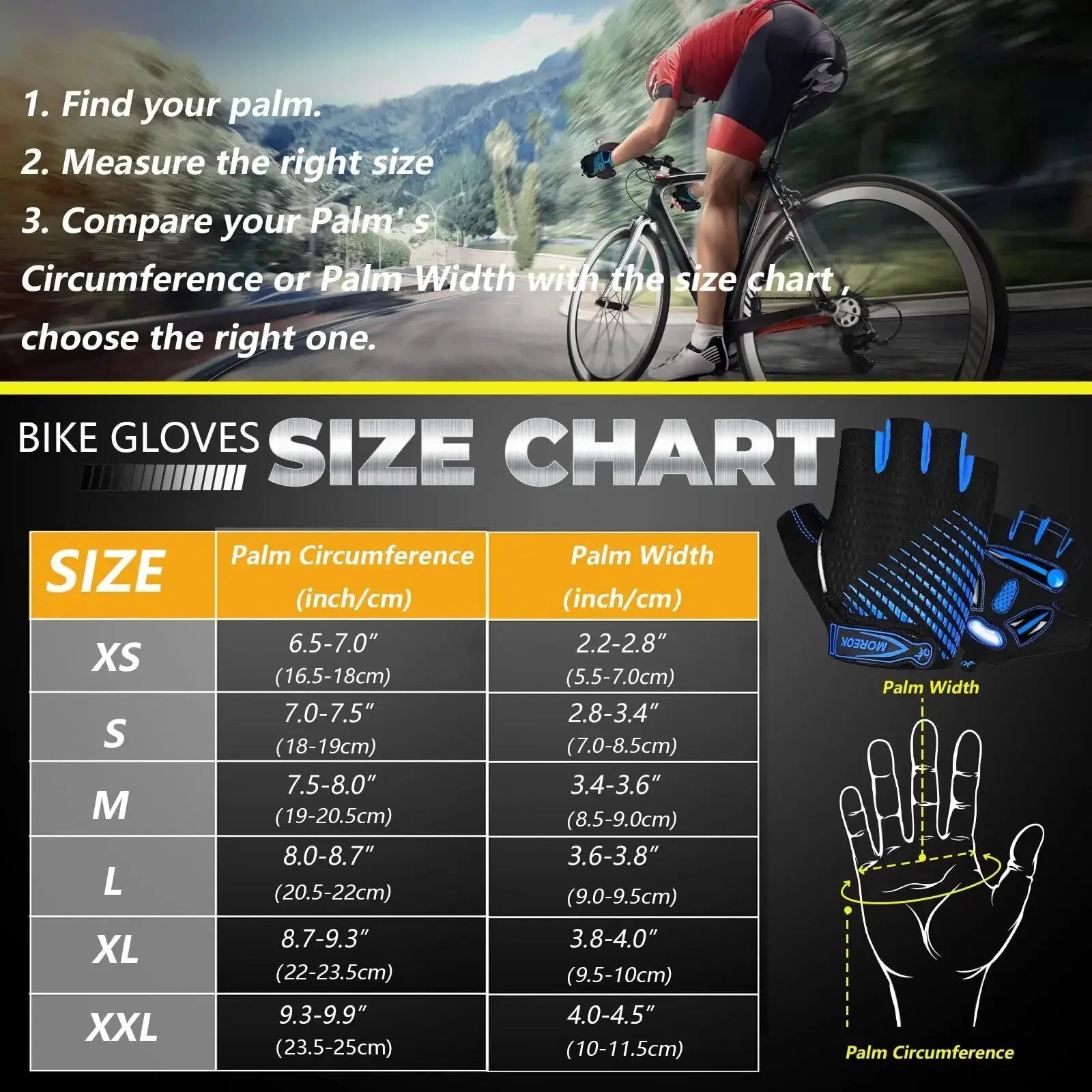 MOREOK Cycling Gloves Breathable MTB Road Bicycle Gloves