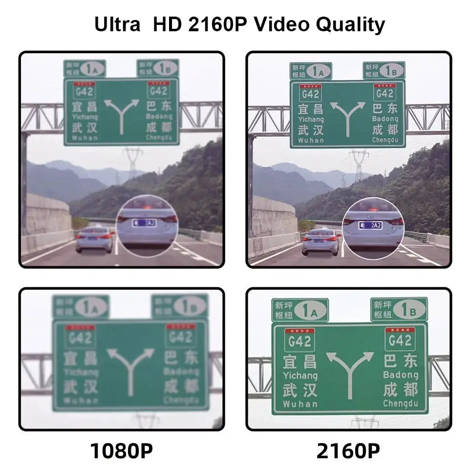 E - ACE Dash Cam 4K Dual Lens GPS WiFi 24h Parking Night Vision Rear View - stepyours.com