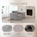 Grey No-Assembly Sofa Bed with Ottoman Pet-Friendly Easy-Clean