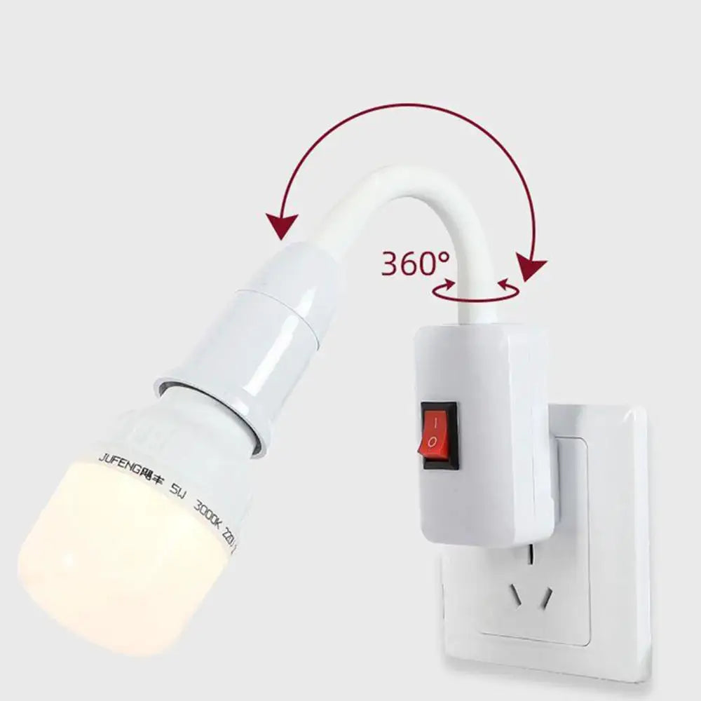 Direct Plug-in Rotary Lamp Head E27 Socket Lamp Converter with Switch EU US Plug Lamp Holder LED Table Lamp Led Base Lamp Base