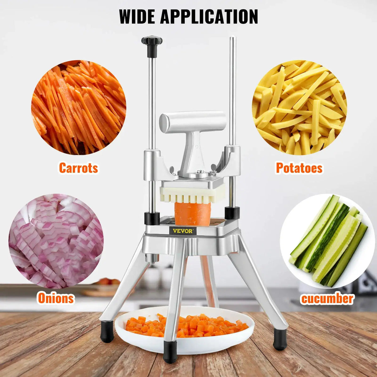 VEVOR Commercial Vegetable Fruit Chopper Heavy Duty Food Dicer — product view 6