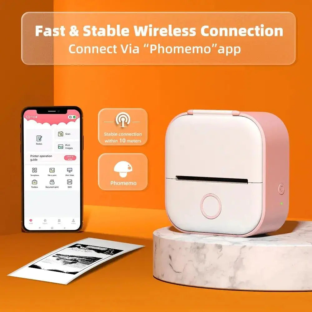 Phomemo T02 Bluetooth Thermal Printer for Compact Labeling