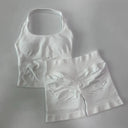 Gym Set Women Backless Halter High Waist Seamless