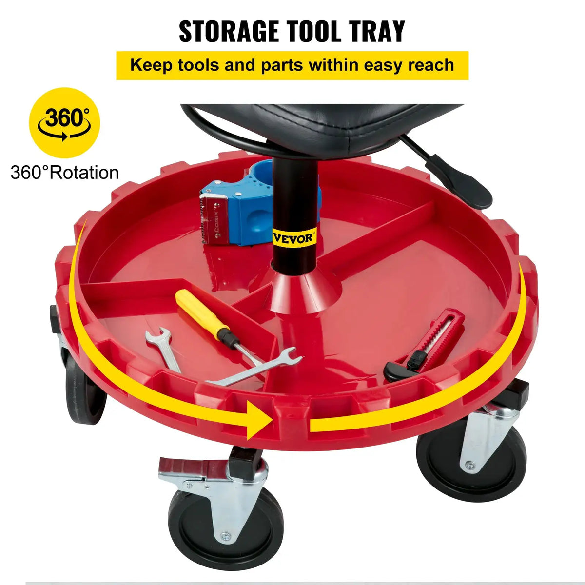 Swivel Rolling Garage Stool Seat — product image 4