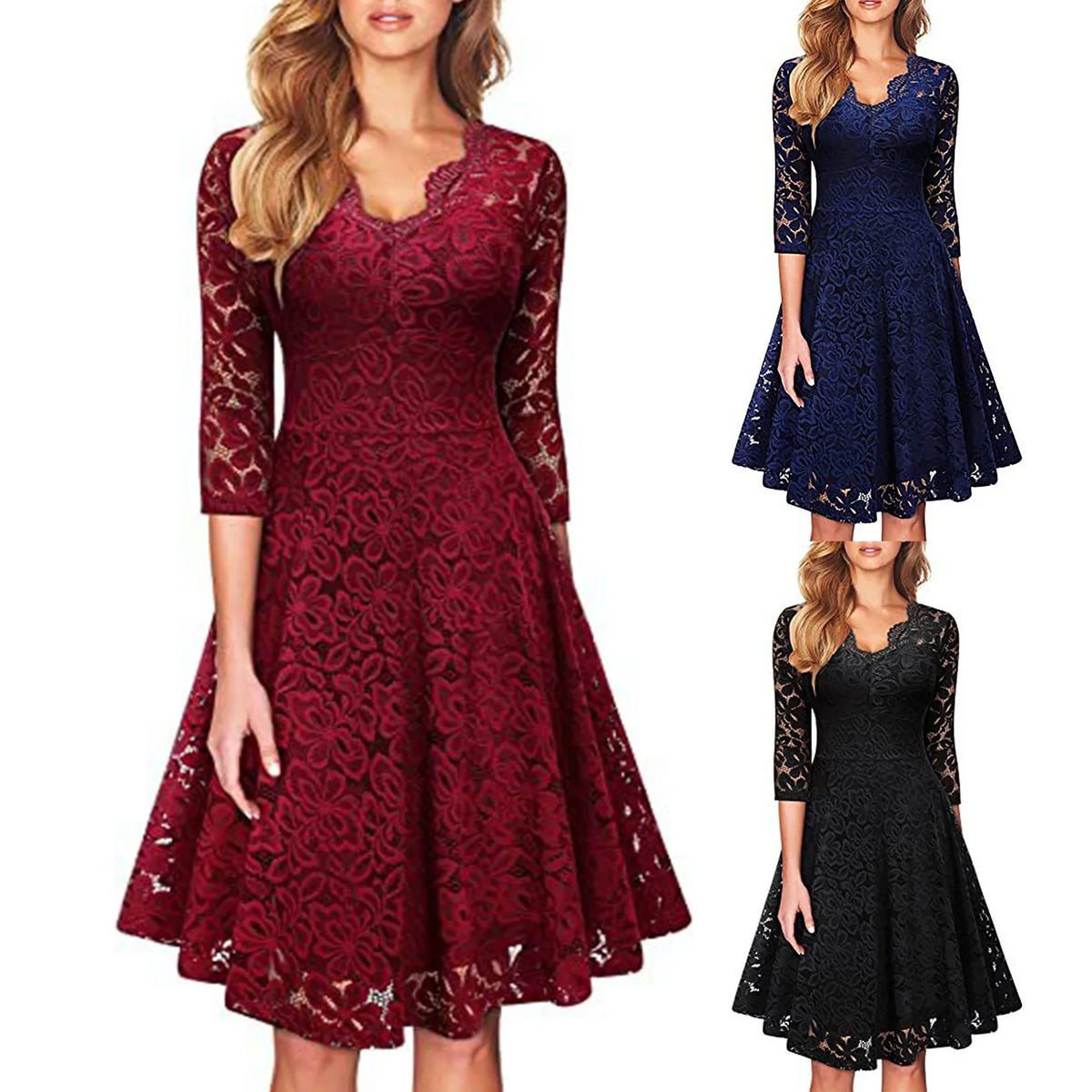 Vintage Lace Mesh Swing Dress