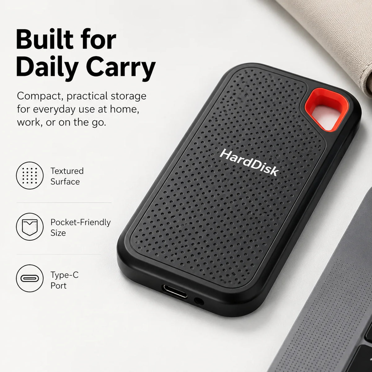 Compact 1TB External SSD Hard