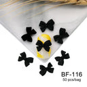 Ribbon Bow Nail Art Kit Elegant Black White Design Set