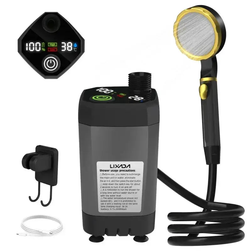 Portable Rechargeable Camp Shower With Intelligent Display