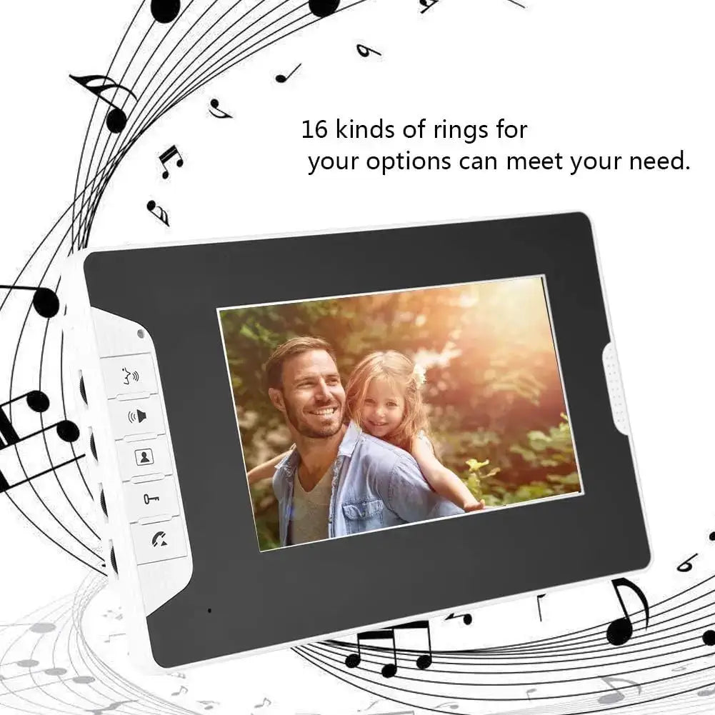 Video Intercom System, 7" Video Intercom Doorbell Camera System, Video Door Phone Intercom Kit Waterproof Camera Door Bell