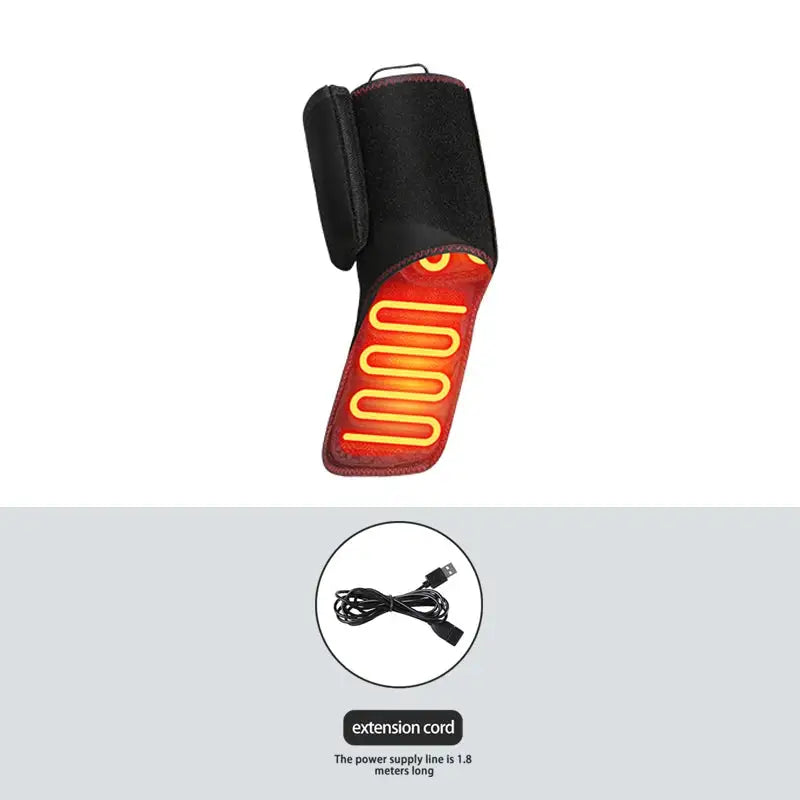 Electric Heating Ankle Support Vibrating Massager Hot Compress Relieves Joint Pain Discomfort Overuse Injury USB Port