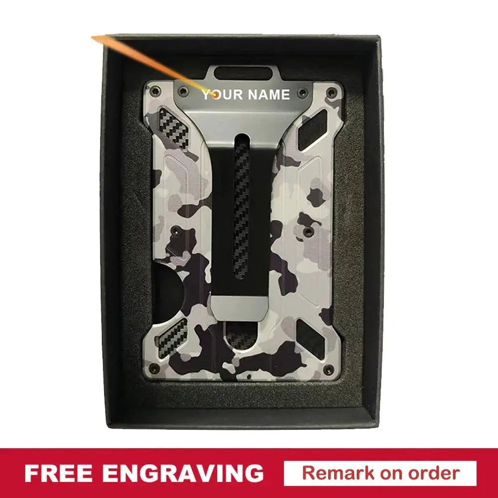 Custom Name Wallet For Men Slim Aluminum RFID Blocking