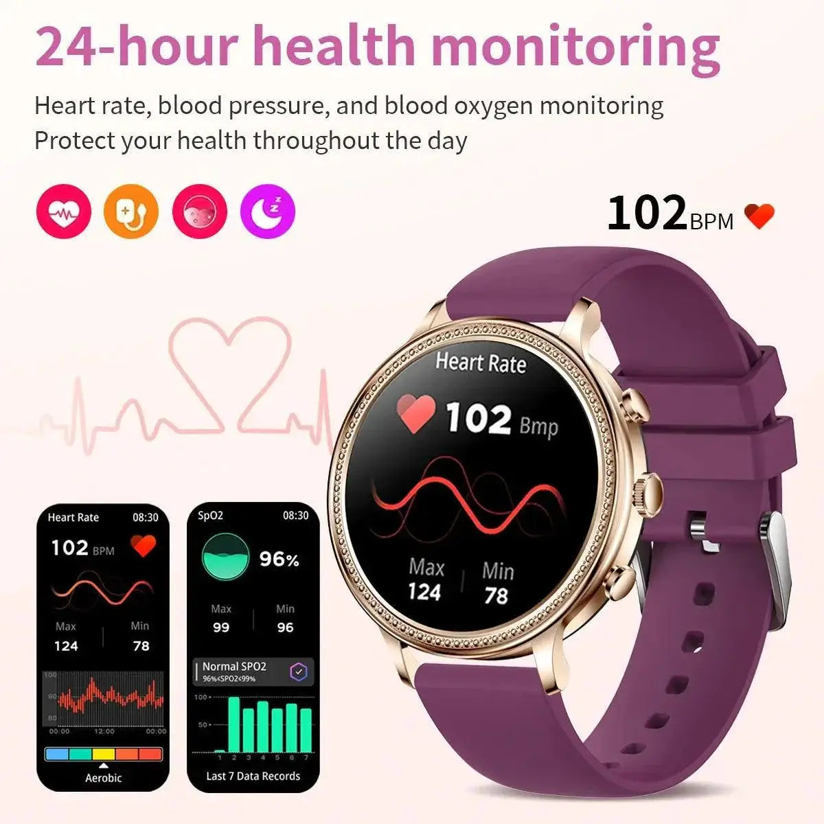 Elegant Bluetooth Fitness Tracker For Women Stylish Watch