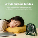 Rechargeable Desk Fan - Whisper Quiet USB Power
