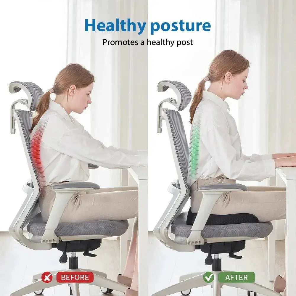 Ergonomic Memory Foam Coccyx Cushion For Pain Relief Desk
