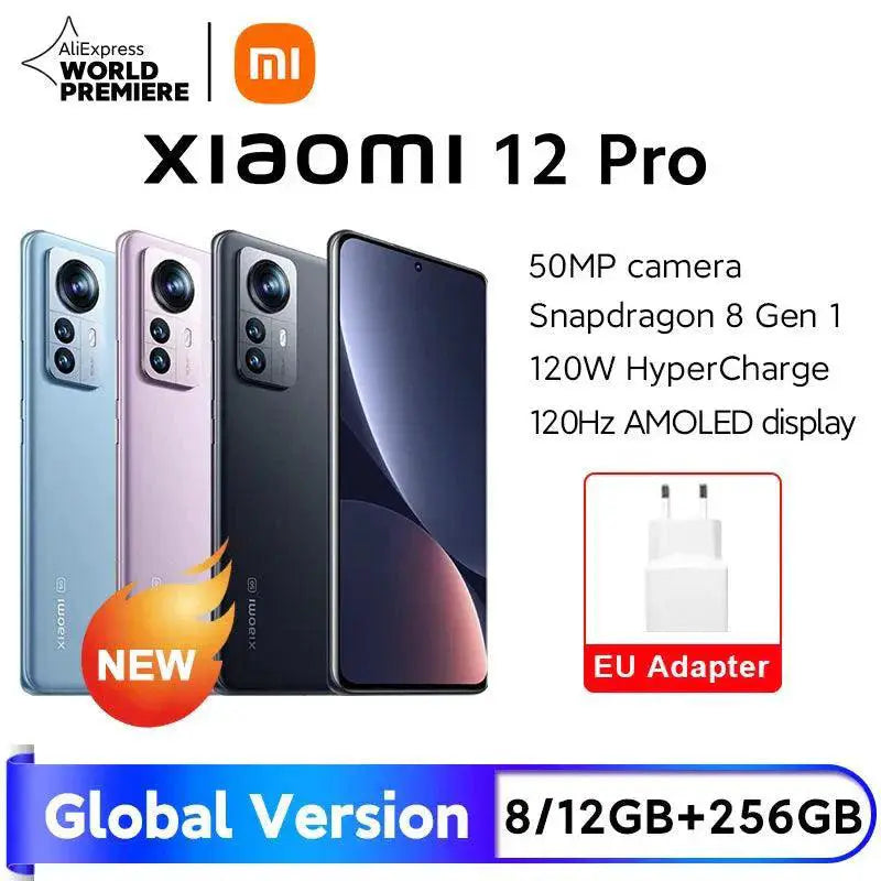 12 Pro Global Version 12GB RAM 256GB Storage Snapdragon 8 Gen 1 120Hz AMOLED Display 4600mAh Battery 120W Fast Charging - OurLum.com