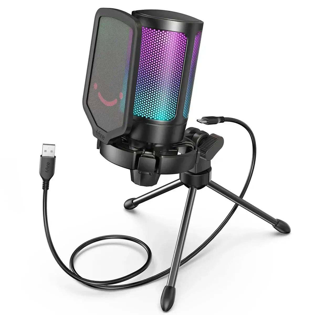 A6V USB Gaming Microphone With Pop Filter And Shock Mount
