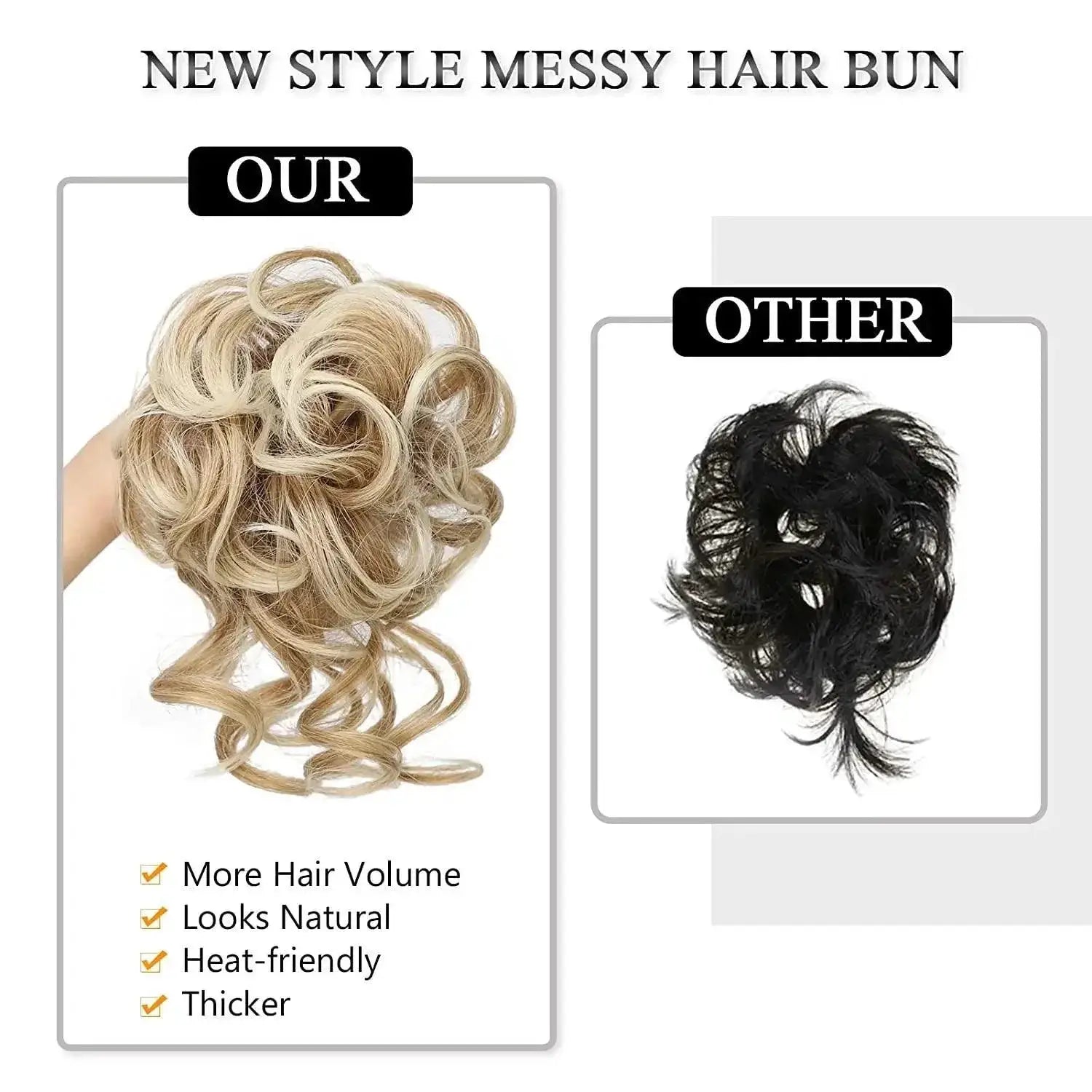 Messy Curly Chignon Bun Wig for Women Stylish Hairpiece
