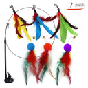 Interactive Feather Cat Wand Toy with Suction Cup Base