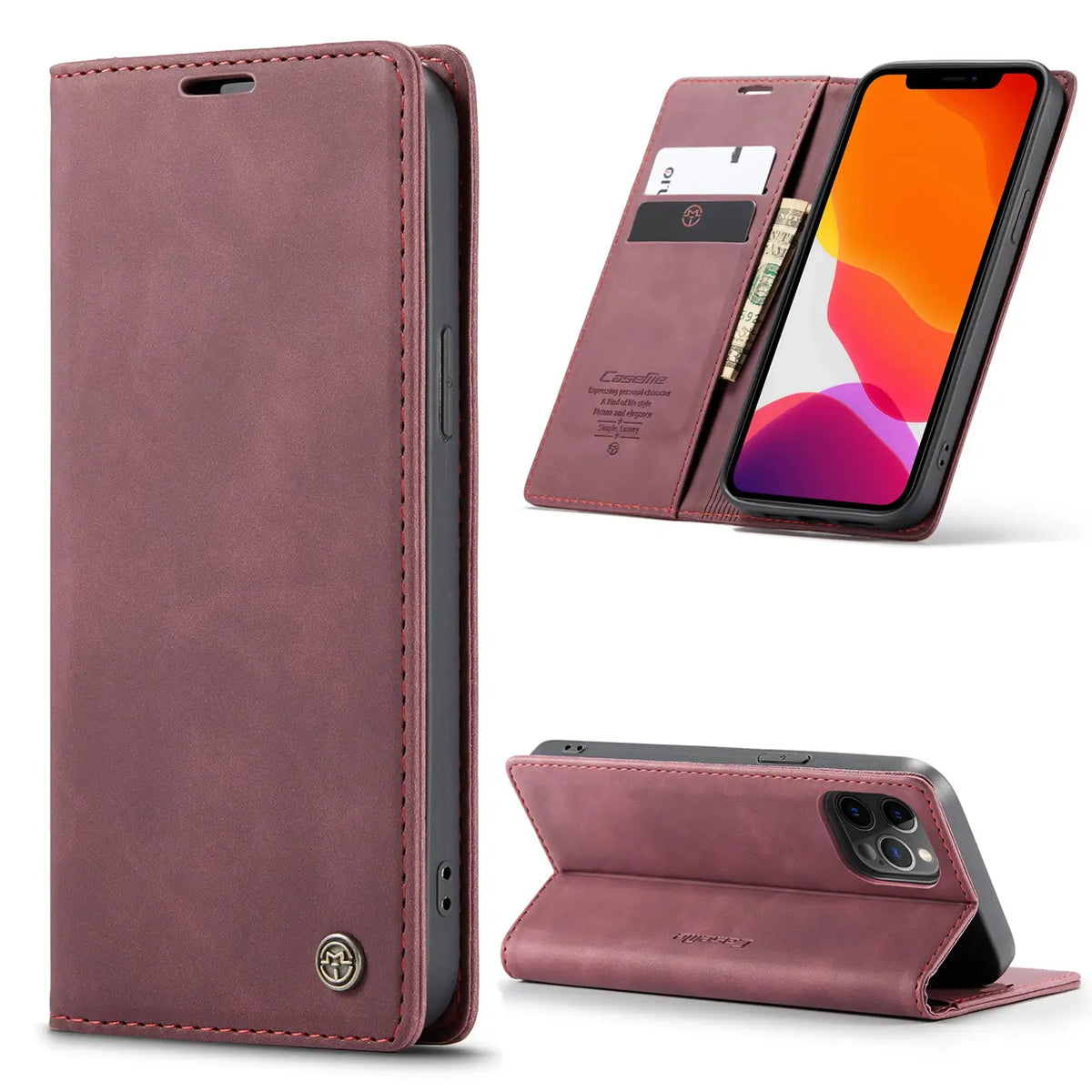 CaseMe Flip Case For iPhone Mini Pro Max Retro Magnetic — product view 10