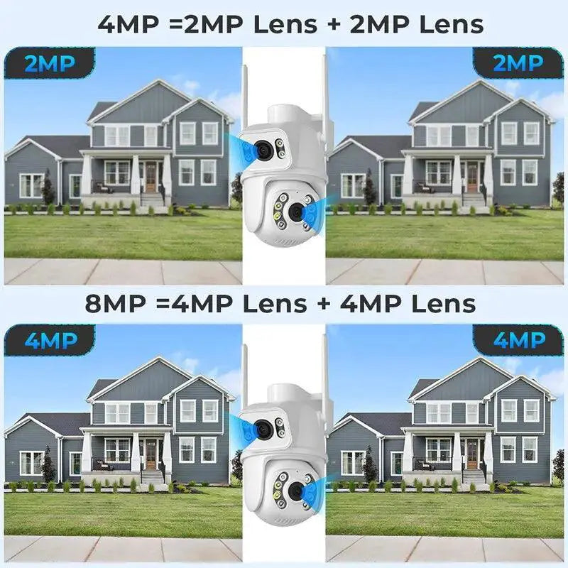 8MP 4K PTZ WiFi Outdoor Surveillance Camera AI Detection