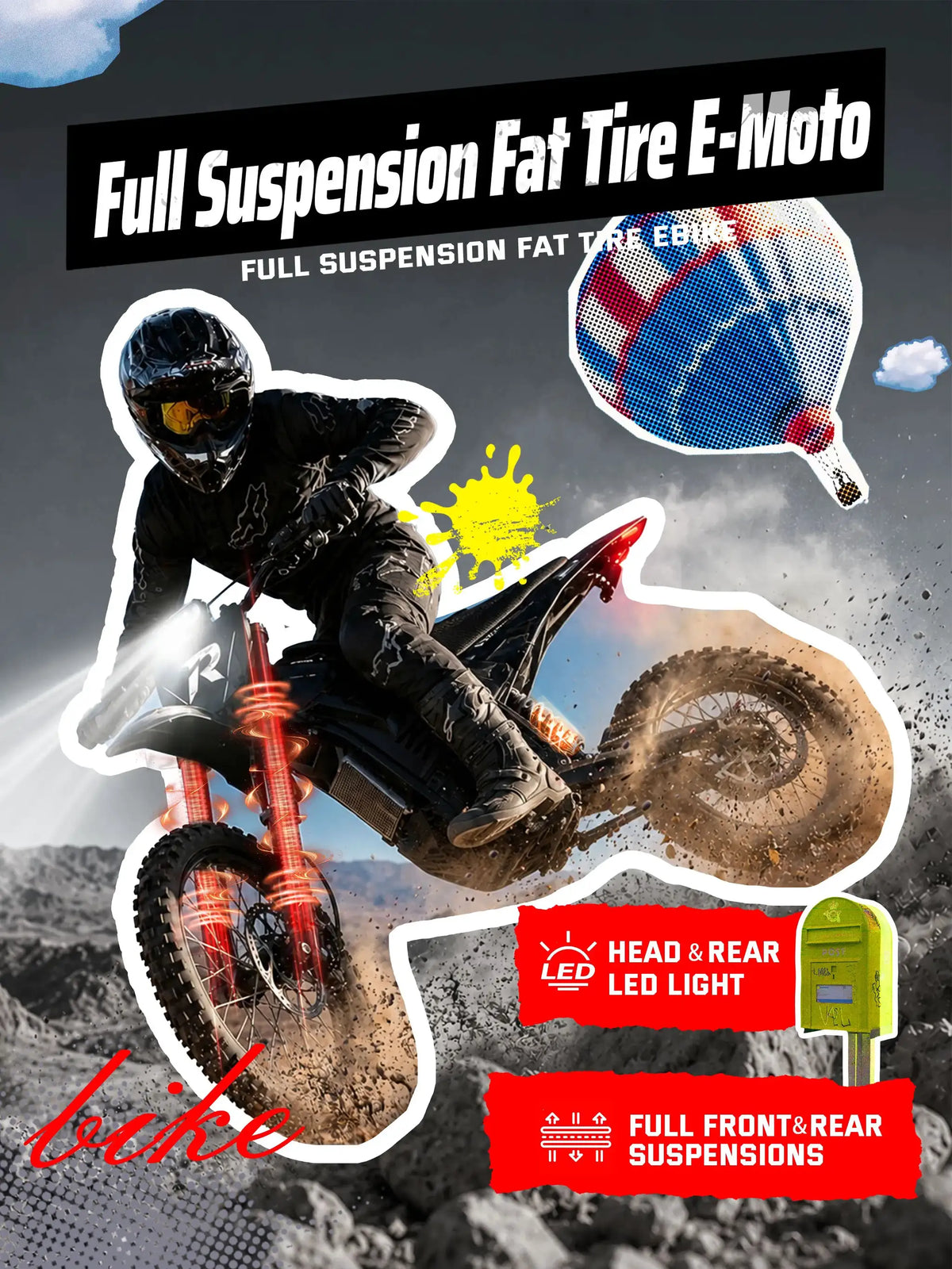 ESKUTE RR Electric Dirt Bike, 50+mph 5500W Peak Mid-Drive Motor, Electric Motorcycle with 60 Mile 60V 30Ah Removable Battery, Hydraulic Dual Shock Absorbers,