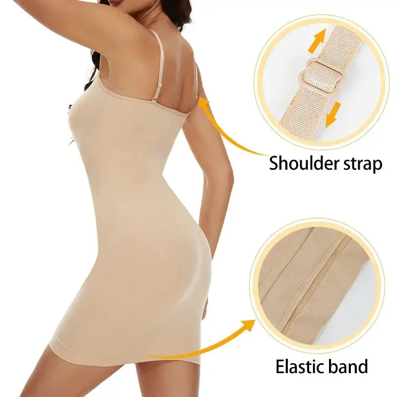 Seamless Womens Tummy Control Full Slip Body Shaper Dress