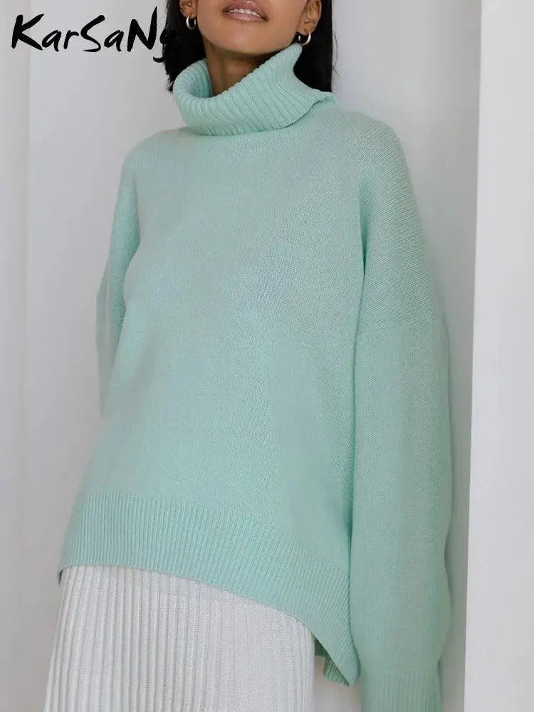 Chunky Knit Turtleneck Sweater Cozy Winter Essential Chic