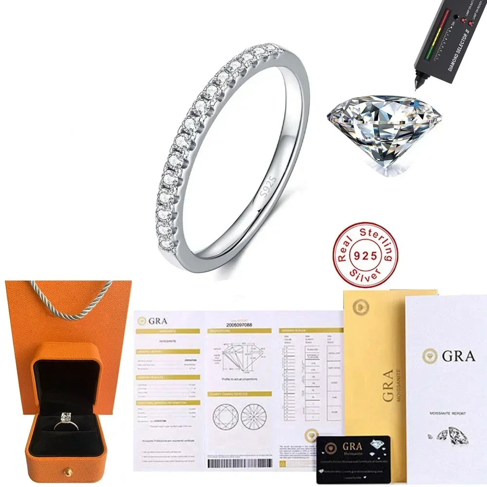 Moissanite Ring in Sterling Silver Fashion — product view 8