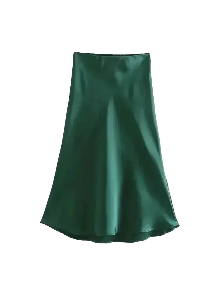 Flattering Satin Midi Skirt for Women — product view 1