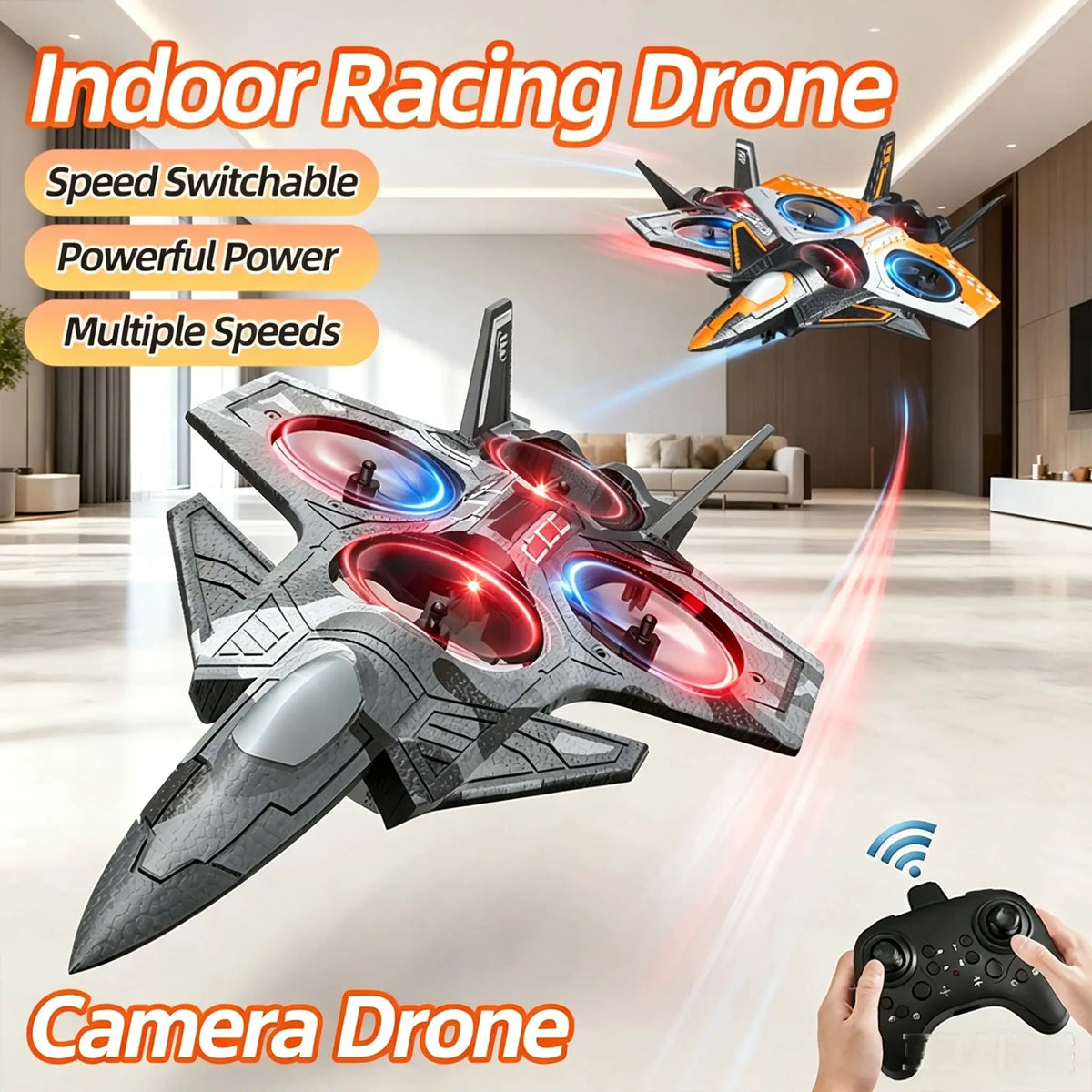 TongLi RC JI Fighter Stunt Plane Drone with HD Camera — product view 6