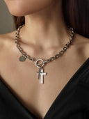 European And American Jewelry Cross Heart Pendant Necklace