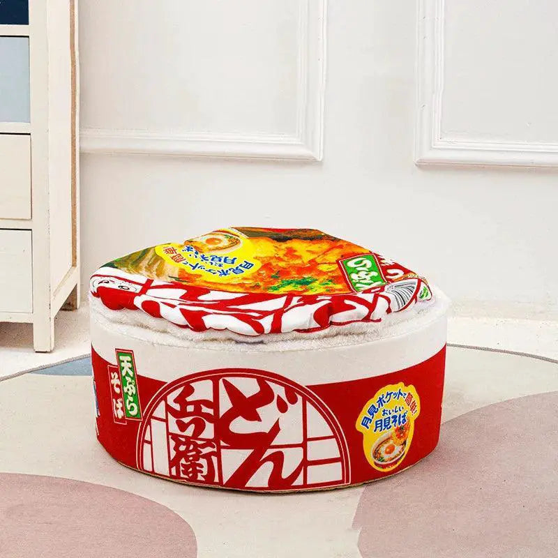 Hanpanda Udon Noodles Cat Nest Bed Cozy Velvet Hideaway