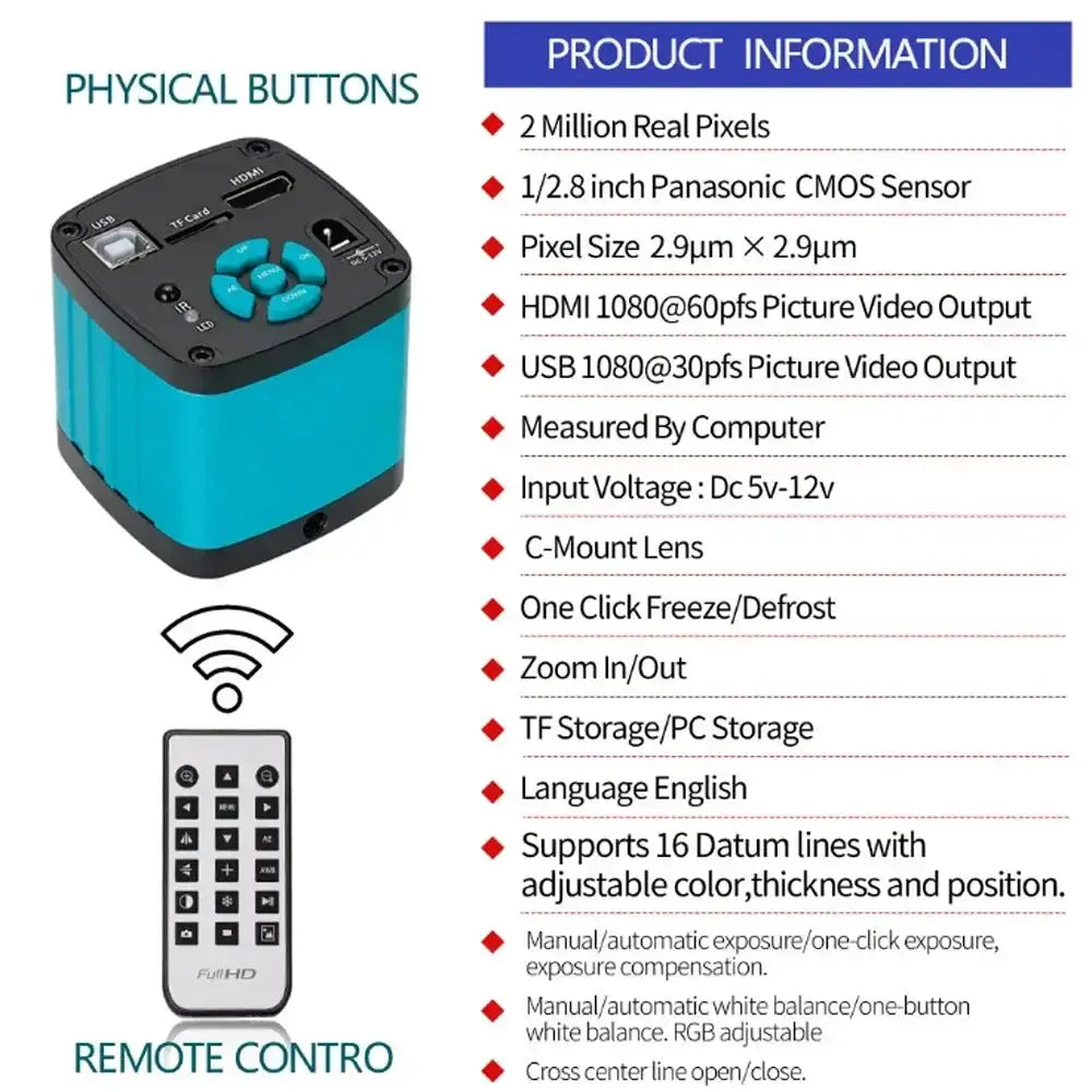 Foldable 48MP 4K 1080P HDMI USB Digital Video Microscope