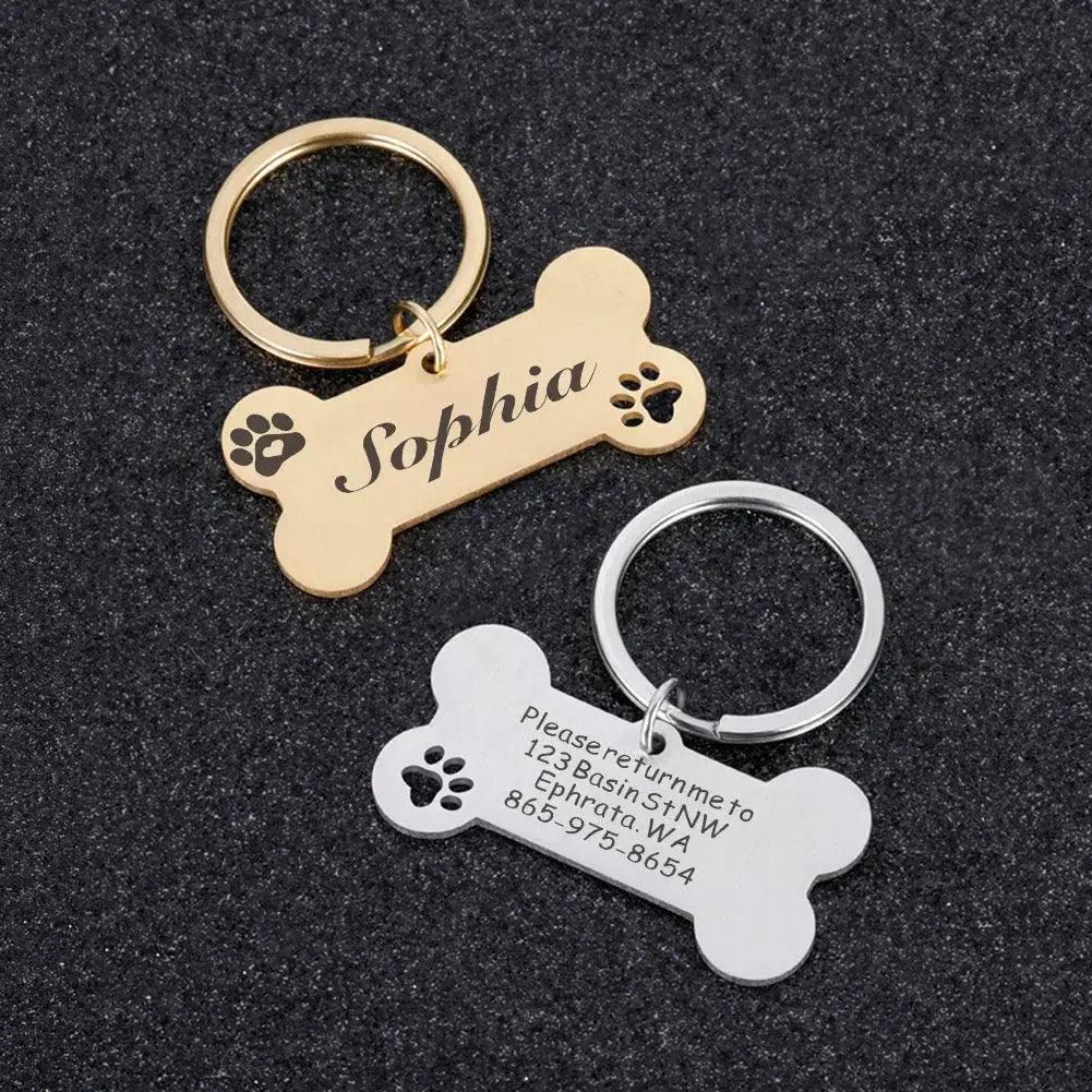 Personalized Stainless Steel Pet Name Tag for Dogs and Cats