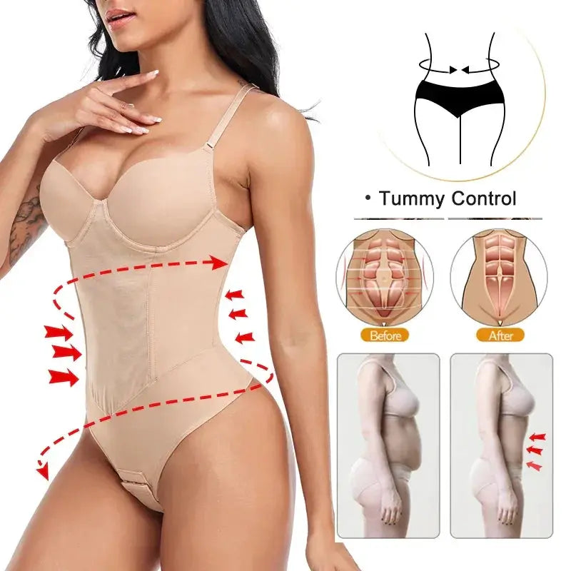 Sculpting Full Body Shaper Thong Bodysuit for Women