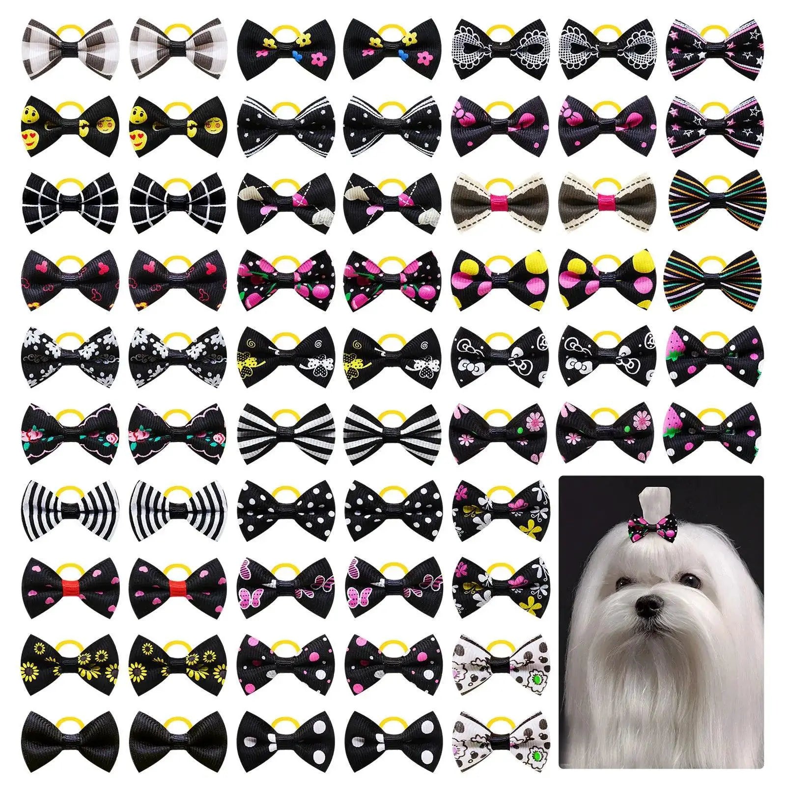 Pet Grooming Colorful Bows for Small Pets 30 Piece Set